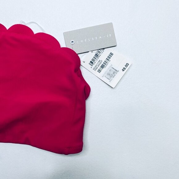 Chelsea28 Pink Scalloped One Shoulder Bikini Top - Picture 5 of 10